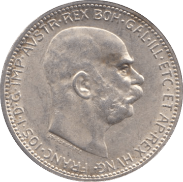 1915 1 CORONA SILVER AUSTRIA - SILVER WORLD COINS - Cambridgeshire Coins