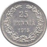 1915 25 PENNIA SILVER RUSSIAN EMPIRE - WORLD SILVER COINS - Cambridgeshire Coins