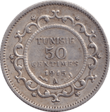 1915 50 CENTIMES TUNISIA - WORLD COINS - Cambridgeshire Coins