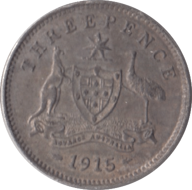 1915 AUSTRALIA SILVER THREEPENCE - SILVER WORLD COINS - Cambridgeshire Coins