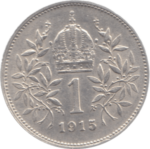 1915 AUSTRIA HUNGARY ONE KORONA 2 - WORLD COINS - Cambridgeshire Coins