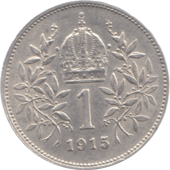 1915 AUSTRIA HUNGARY ONE KORONA 2 - WORLD COINS - Cambridgeshire Coins