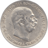 1915 AUSTRIA HUNGARY SILVER ONE KORONA - SILVER WORLD COINS - Cambridgeshire Coins