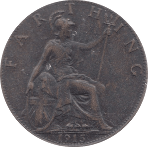 1915 FARTHING ( VF ) 23 - Farthing - Cambridgeshire Coins