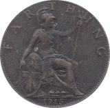 1915 FARTHING ( VF ) 23 - Farthing - Cambridgeshire Coins