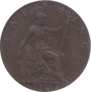 1915 FARTHING ( VF ) 5 - Farthing - Cambridgeshire Coins