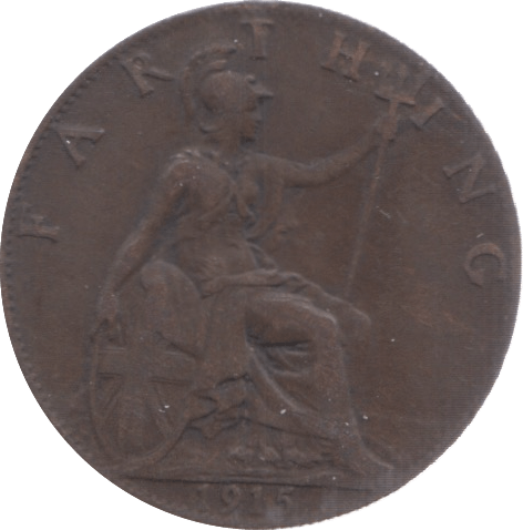 1915 FARTHING ( VF ) 5 - Farthing - Cambridgeshire Coins