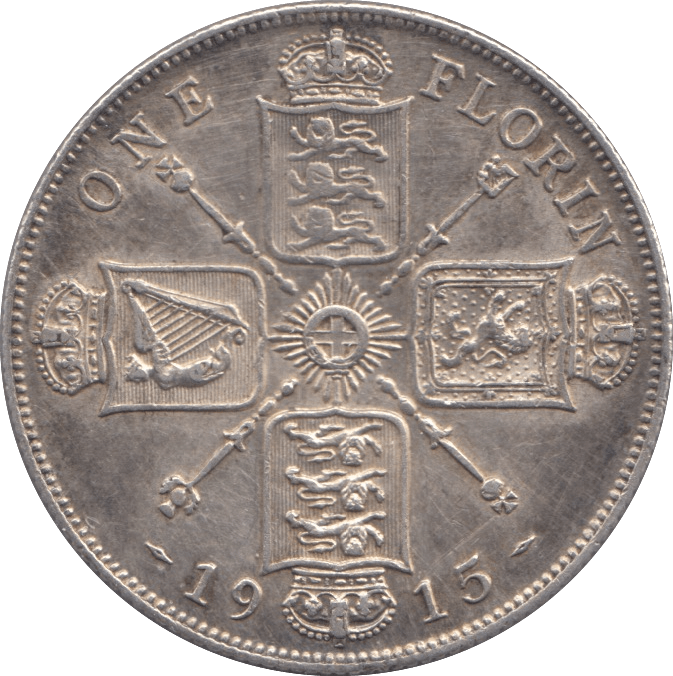 1915 FLORIN ( EF ) - FLORIN - Cambridgeshire Coins