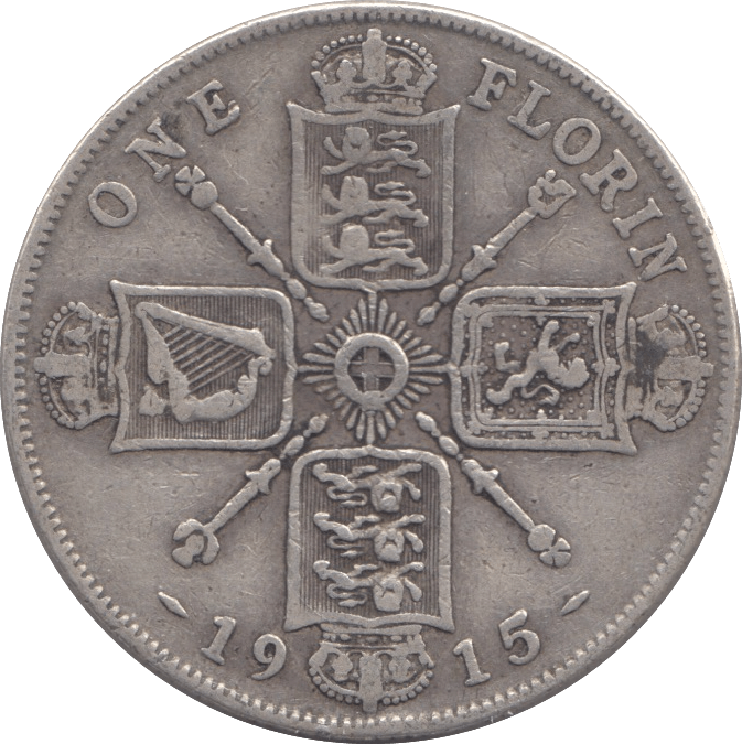 1915 FLORIN ( FINE ) - FLORIN - Cambridgeshire Coins