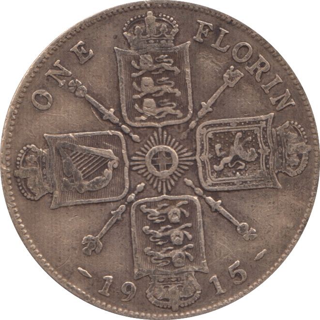 1915 FLORIN ( GF ) 4 - Florin - Cambridgeshire Coins