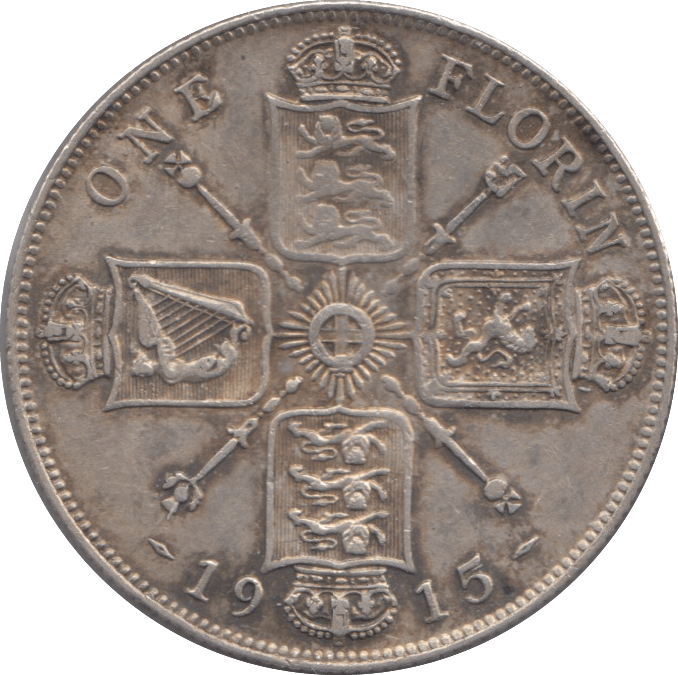 1915 FLORIN ( VF ) - Florin - Cambridgeshire Coins