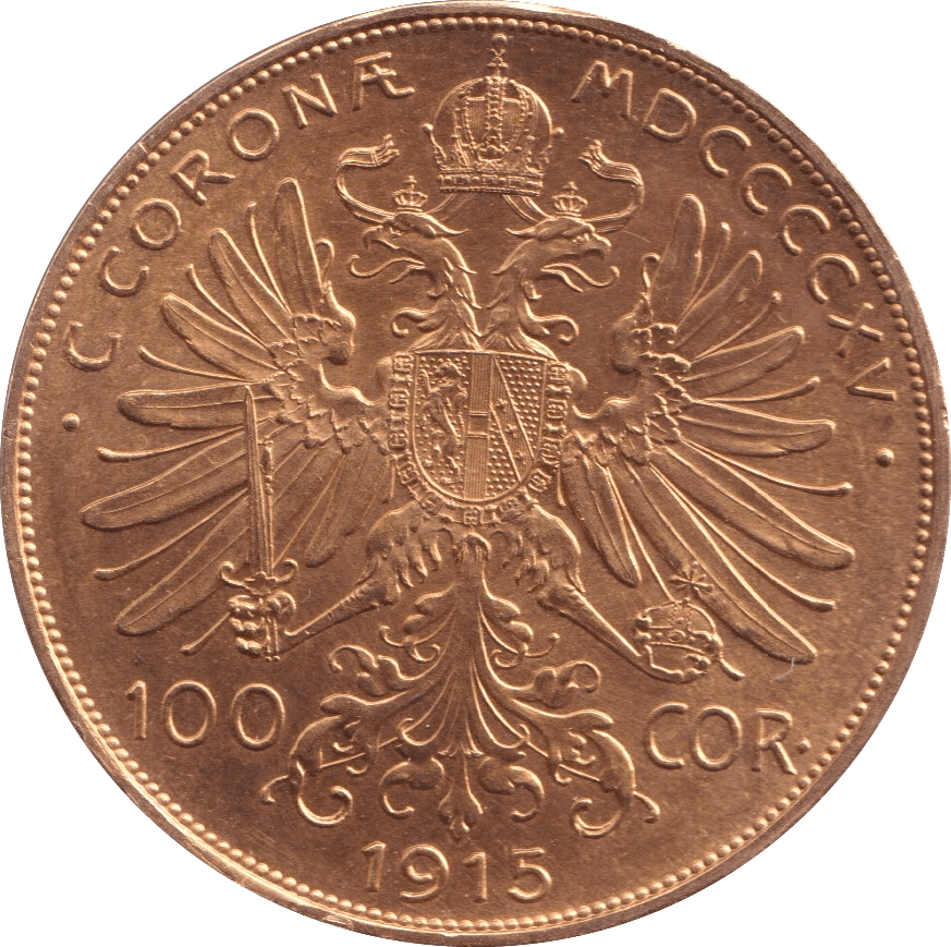 1915 GOLD 100 CORONE AUSTRIA - Gold World Coins - Cambridgeshire Coins