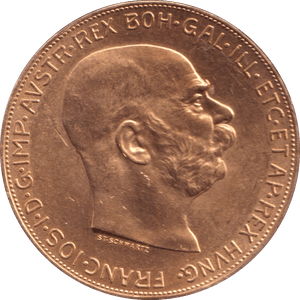 1915 GOLD 100 CORONE AUSTRIA - Gold World Coins - Cambridgeshire Coins