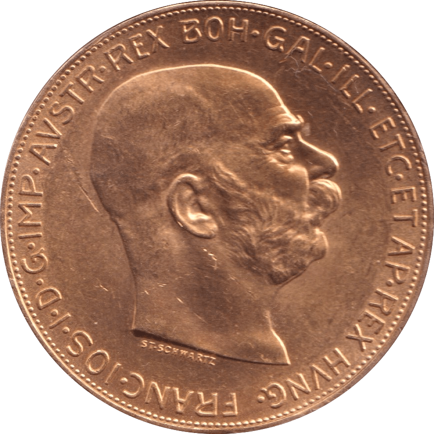 1915 GOLD 100 CORONE AUSTRIA - Gold World Coins - Cambridgeshire Coins