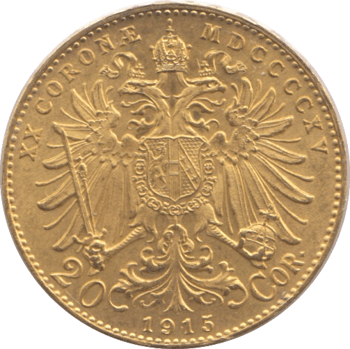 1915 GOLD 20 KORONA AUSTRIA - Gold World Coins - Cambridgeshire Coins