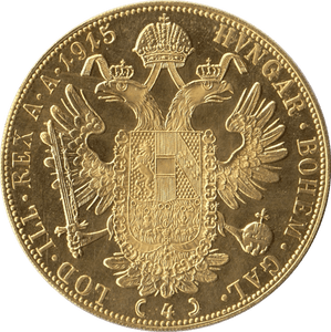 1915 GOLD 4 DUCAT AUSTRIA - Gold World Coins - Cambridgeshire Coins