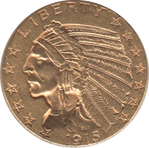 1915 GOLD FIVE DOLLARS USA - Gold World Coins - Cambridgeshire Coins