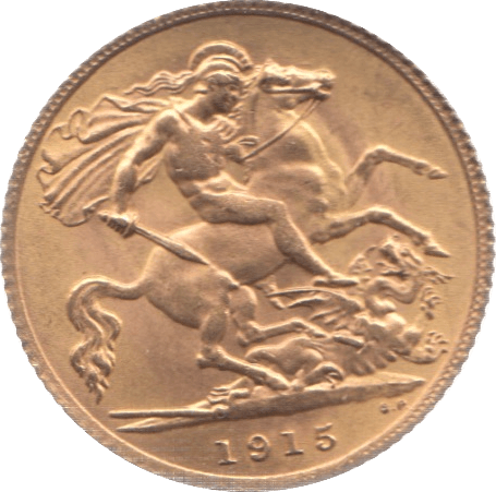 1915 GOLD HALF SOVEREIGN 2 ( AUNC ) - Half Sovereign - Cambridgeshire Coins