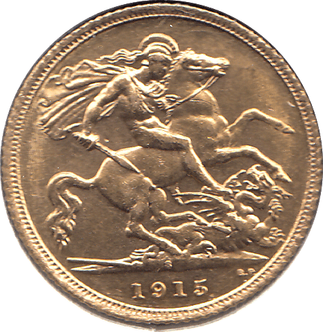 1915 GOLD HALF SOVEREIGN ( UNC ) - Half Sovereign - Cambridgeshire Coins