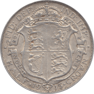 1915 HALFCROWN ( GVF ) 5 - Halfcrown - Cambridgeshire Coins