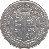 1915 HALFCROWN ( GVF ) - Halfcrown - Cambridgeshire Coins
