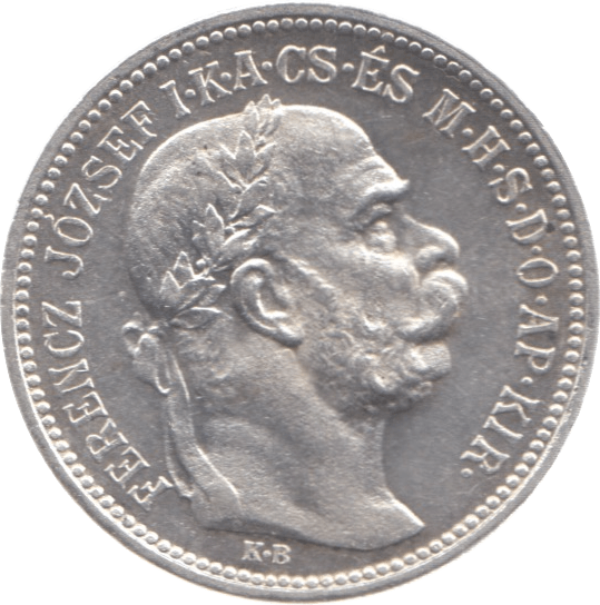 1915 HUNGARY SILVER ONE KORONA - SILVER WORLD COINS - Cambridgeshire Coins