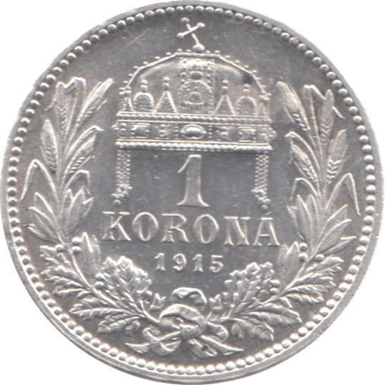 1915 HUNGARY SILVER ONE KORONA - SILVER WORLD COINS - Cambridgeshire Coins