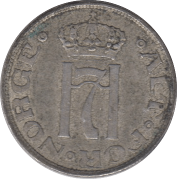1915 NORWAY SILVER 10 ORE - SILVER WORLD COINS - Cambridgeshire Coins