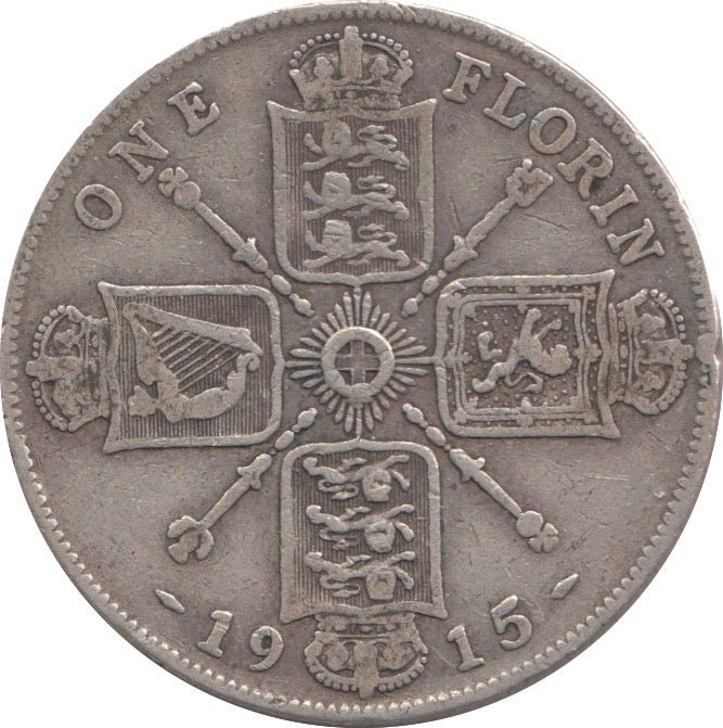 1915 ONE FLORIN ( FINE ) 8 - Florin - Cambridgeshire Coins