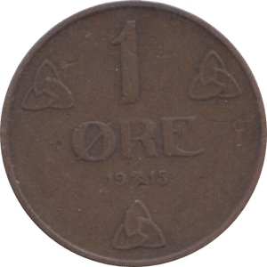 1915 ONE ORE NORWAY - WORLD COINS - Cambridgeshire Coins