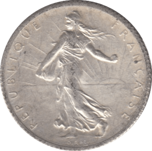 1915 SILVER 1 FRANC FRANCE - SILVER WORLD COINS - Cambridgeshire Coins