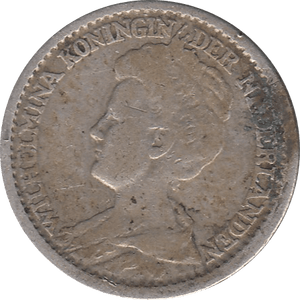 1915 SILVER 25 CENTS NETHERLANDS H108 - SILVER WORLD COINS - Cambridgeshire Coins