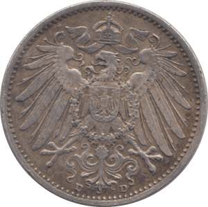 1915 SILVER GERMAN 1 MARK - SILVER WORLD COINS - Cambridgeshire Coins