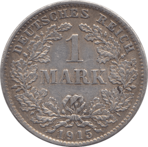 1915 SILVER GERMAN 1 MARK - SILVER WORLD COINS - Cambridgeshire Coins