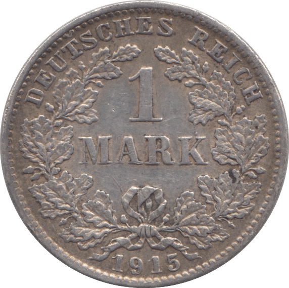 1915 SILVER GERMAN 1 MARK - SILVER WORLD COINS - Cambridgeshire Coins