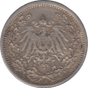 1915 SILVER GERMAN 1/2 MARK - SILVER WORLD COINS - Cambridgeshire Coins