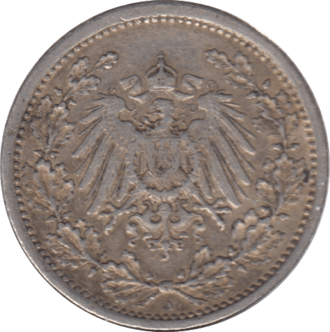1915 SILVER GERMAN 1/2 MARK - SILVER WORLD COINS - Cambridgeshire Coins
