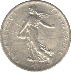 1915 SILVER ONE FRANC FRANCE ( UNC ) - SILVER WORLD COINS - Cambridgeshire Coins