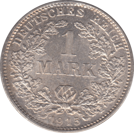 1915 SILVER ONE MARK GERMANY - SILVER WORLD COINS - Cambridgeshire Coins