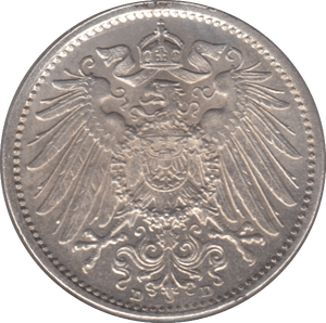 1915 SILVER ONE MARK GERMANY - SILVER WORLD COINS - Cambridgeshire Coins