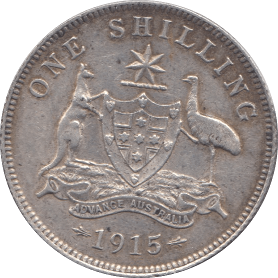1915 SILVER ONE SHILLING AUSTRALIA - SILVER WORLD COINS - Cambridgeshire Coins