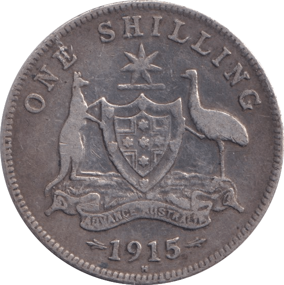 1915 SILVER ONE SHILLING AUSTRALIA - SILVER WORLD COINS - Cambridgeshire Coins