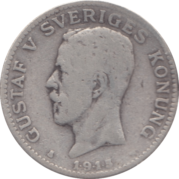 1915 SWEDEN SILVER ONE KRONE - SILVER WORLD COINS - Cambridgeshire Coins