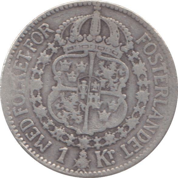 1915 SWEDEN SILVER ONE KRONE - SILVER WORLD COINS - Cambridgeshire Coins