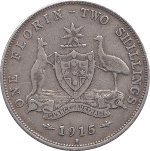1915H SILVER FLORIN TWO SHILLING AUSTRALIA SILVER - SILVER WORLD COINS - Cambridgeshire Coins