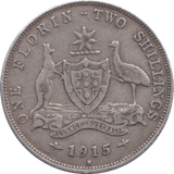 1915H SILVER FLORIN TWO SHILLING AUSTRALIA SILVER - SILVER WORLD COINS - Cambridgeshire Coins