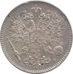 1916 50 PENNIA FINLAND RUSSIAN EMPIRE - WORLD SILVER COINS - Cambridgeshire Coins