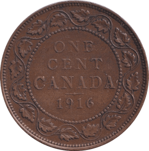 1916 CANADA ONE CENT - WORLD COINS - Cambridgeshire Coins