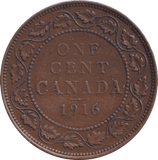 1916 CANADA ONE CENT - WORLD COINS - Cambridgeshire Coins