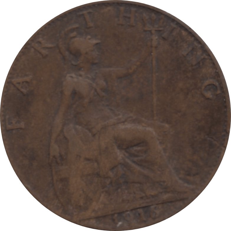 1916 FARTHING 2 ( VF ) 53 - Farthing - Cambridgeshire Coins